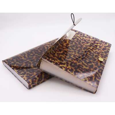 Hot13 Pockets Plastic Expanding Folders, Letter Size Portable Document Bag, A4 File Organizer with Holder Leopard pattern