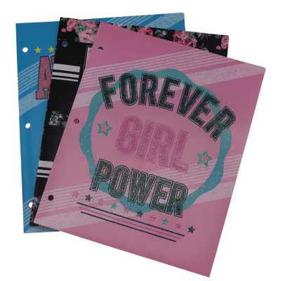 Fashion Colorful A4 Paper Size Multi-Functional Double Pocket Folder, PP Plastic Material with Double Bag Holder